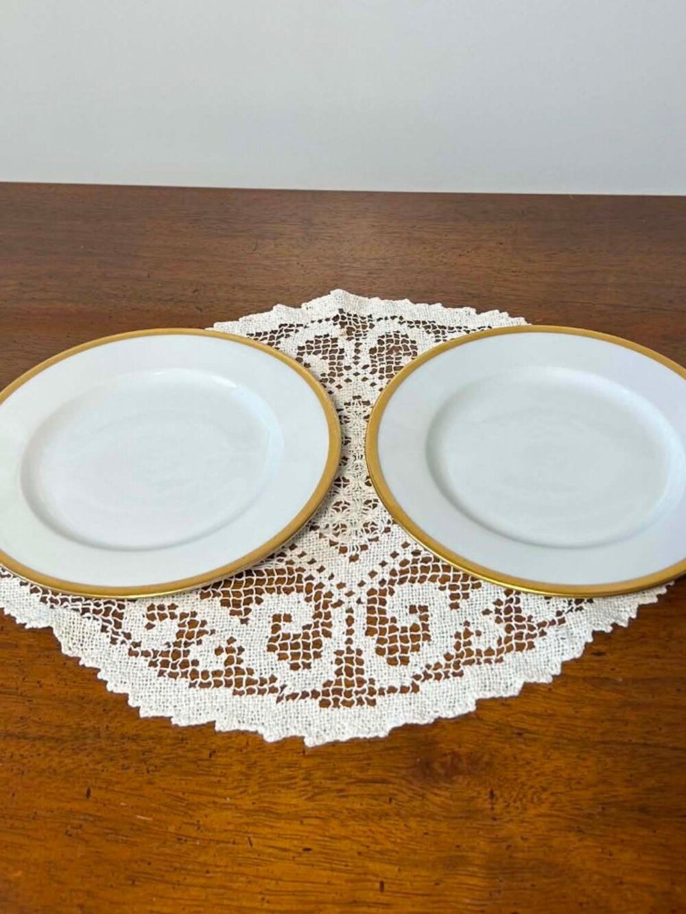 Paul Müller Selb Bavaria gold band porcelain dessert plates